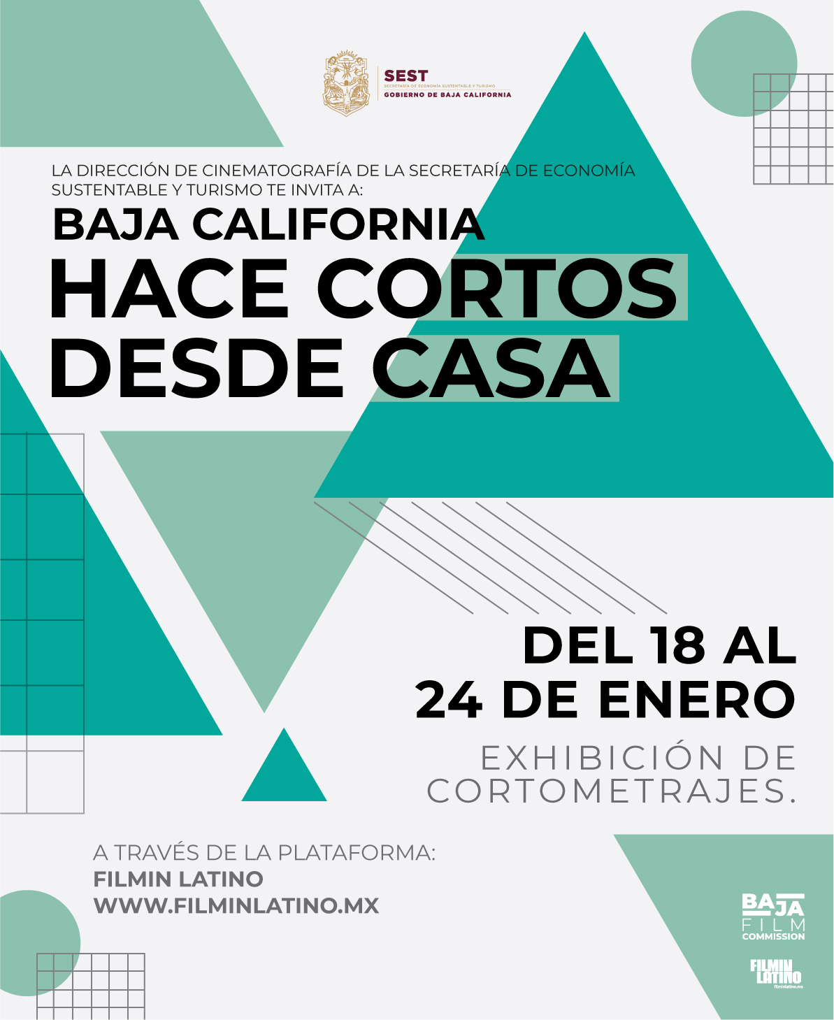 Postal promocional de Baja California Hace Cortos Desde Casa.